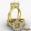 Halo Split Shank Cushion Semi Mount Diamond Engagement Ring 18k Yellow Gold 0.4Ct - javda.com 