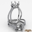 Three Stone Split Shank Round Semi Mount Diamond Engagement Ring Platinum 950 0.8Ct - javda.com 