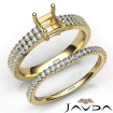 Diamond Engagement Ring Princess Semi Mount U Cut Bridal Set 18k Yellow Gold 0.8Ct - javda.com 