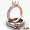 U Cut Prong Setting Diamond Engagement Cushion Semi Mount Ring 18k Rose Gold 0.5Ct - javda.com 