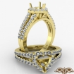 Gorgeous Halo Prong Diamond Engagement Heart Semi Mount Ring 14k Yellow Gold 0.75Ct - javda.com 