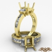 Emerald Diamond 3Stone Engagement Ring 14k Yellow Gold Princess Channel 0.8Ct - javda.com 