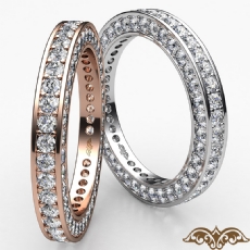 Vintage Round Diamond Eternity Women's Wedding Band Platinum 950  (1.58Ct. tw.)