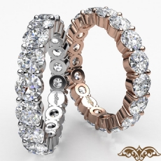 Eternity Wedding Band Shared Prong Round Diamond Women's Ring 14k W Gold 3.5Ct