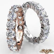 Shared Prong Round Diamond Eternity Wedding Band Women's Ring 14k Rose Gold  (5.1Ct. tw.)