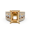 1.25Ct Princess Round Diamond Engagement Ring Emerald Semi Mount 18k Yellow Gold - javda.com 