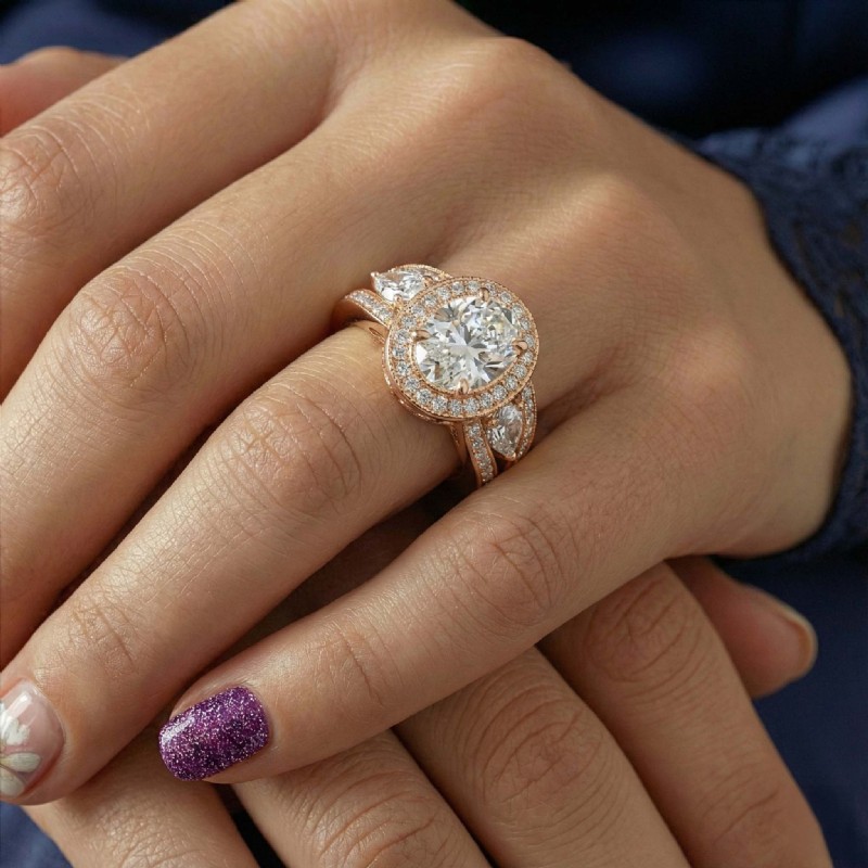  diamond Ring 14k Rose Gold