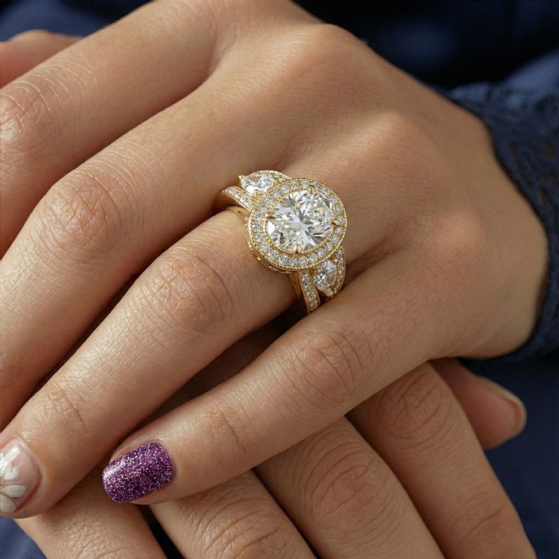  diamond Ring 14k Gold Yellow