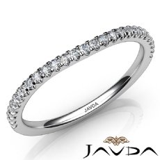 Round Diamond Women's Wedding Band Matching Set 14k White Gold 1.8mm Ring 0.30Ct