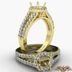 Halo Prong Round Diamond Gorgeous Engagement Semi Mount Ring 14k Yellow Gold 0.75Ct - javda.com 