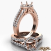 Halo Prong Round Diamond Gorgeous Engagement Semi Mount Ring 14k Rose Gold 0.75Ct - javda.com 