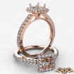 French Cut Pave Set Diamond Engagement Princess Semi Mount Ring 14k Rose Gold 1.35Ct - javda.com 