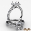 French Cut Pave Set Diamond Engagement Princess Semi Mount Ring 14k White Gold 1Ct - javda.com 