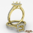 French Cut Pave Set Diamond Engagement Princess Semi Mount Ring 18k Yellow Gold 1.35Ct - javda.com 