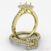 French Cut Pave Set Diamond Engagement Princess Semi Mount Ring 14k Yellow Gold 1Ct - javda.com 