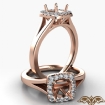 Round Diamond Engagement Semi Mount 18k Rose Gold Halo Pave Setting Ring 0.2Ct - javda.com 