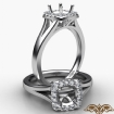 Round Diamond Engagement Semi Mount Platinum 950 Halo Pave Setting Ring 0.2Ct - javda.com 