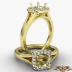Round Diamond Engagement Semi Mount 14k Yellow Gold Halo Pave Setting Ring 0.2Ct - javda.com 