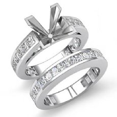 2.70 Ct Diamond 14K White Gold Wedding Semi Mount Ring Princess Bridal Setting