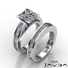 Channel Shank Bridal Set diamond Ring Platinum 950