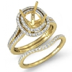 2Ct Matching Diamond Engagement Wedding Ring Cushion Bridal Set 14k Yellow Gold - javda.com 