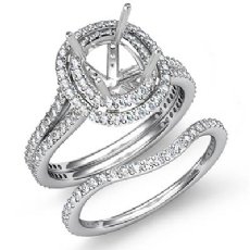 2Ct Matching Diamond Engagement Wedding Ring Cushion Bridal Set 14K White Gold