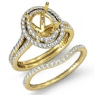 2Ct Diamond Engagement Ring Oval Split Shank Bridal Set 14k Yellow Gold SemiMount - javda.com 