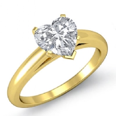 Cathedral Solitaire diamond Ring 14k Gold Yellow