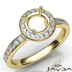 Diamond Engagement Halo Pave Setting Round Semi Mount Ring 18k Yellow Gold 0.45Ct - javda.com 