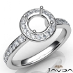 Diamond Engagement Halo Pave Setting Round Semi Mount Ring 18k White Gold 0.45Ct - javda.com 