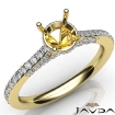 Diamond Engagement Pave Setting 14k Yellow Gold Round Cut Semi Mount Ring 0.65Ct - javda.com 