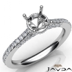 Diamond Engagement Pave Setting 18k White Gold Round Cut Semi Mount Ring 0.65Ct - javda.com 