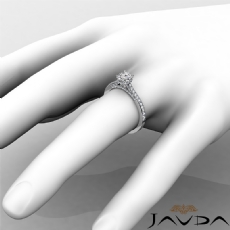 Circa Halo Pave Side Stone diamond Ring 18k Gold White