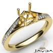 Pave Setting Diamond Engagement Round Cut Semi Mount Ring 18k Yellow Gold 0.35Ct - javda.com 