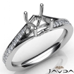 Pave Setting Diamond Engagement Round Cut Semi Mount Ring 18k White Gold 0.35Ct - javda.com 