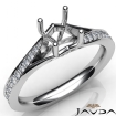 Pave Setting Diamond Engagement Round Cut Semi Mount Ring 14k White Gold 0.35Ct - javda.com 