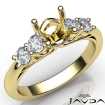 5 Stone Prong Setting Diamond Engagement Round Semi Mount Ring 18k Yellow Gold 0.5Ct - javda.com 