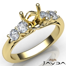 5 Stone Prong Setting Diamond Engagement Round Semi Mount Ring 14k Gold Yellow  (0.5Ct. tw.)
