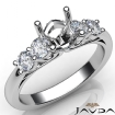 5 Stone Prong Setting Diamond Engagement Round Semi Mount Ring 14k White Gold 0.5Ct - javda.com 