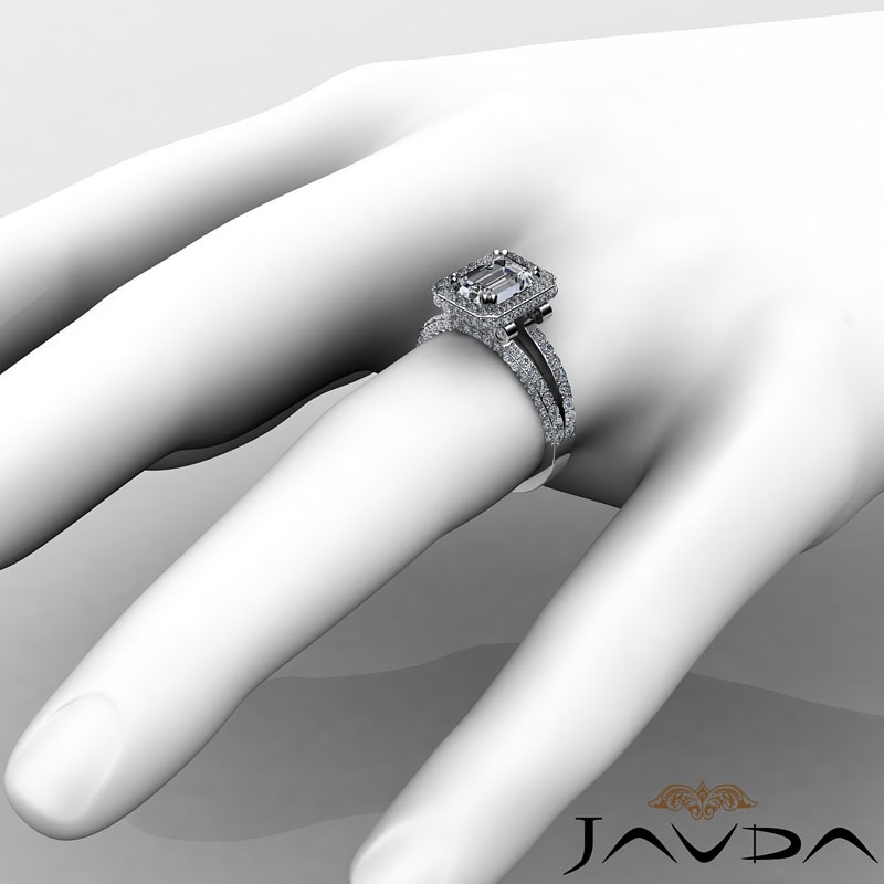 Split-Shank Pave Circa Halo diamond Ring 14k Gold White