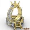 3 Stone Princess Cut Diamond Engagement Semi Mount Ring 18k Yellow Gold 1.9Ct - javda.com 