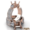 3 Stone Princess Cut Diamond Engagement Semi Mount Ring 18k Rose Gold 1.9Ct - javda.com 
