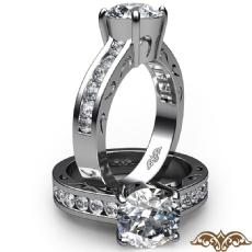 Channel Set Decorative Shank diamond Ring 14k Gold White