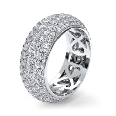 Round Diamond Engagement Women Wedding Eternity Ring 14k White Gold 4.34 Ctw.