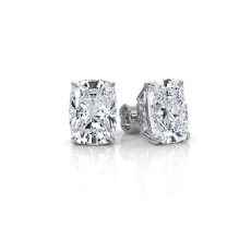 Women's Studs Earring Cushion Lab Diamond  IGI Certified 14K White Gold 8.05Ctw.