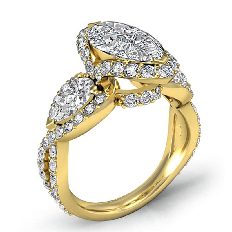  diamond Ring 18k Gold Yellow