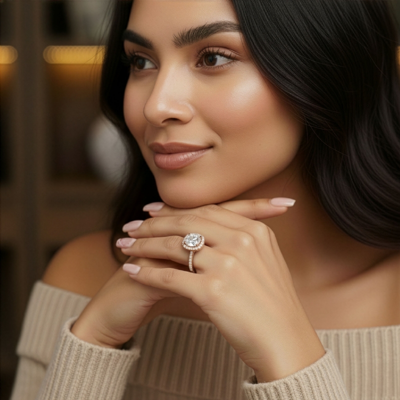  diamond Ring 14k Rose Gold