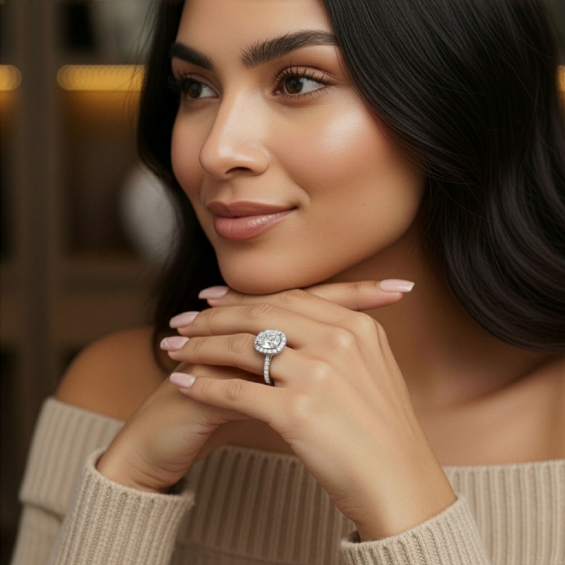  diamond Ring 14k Gold White