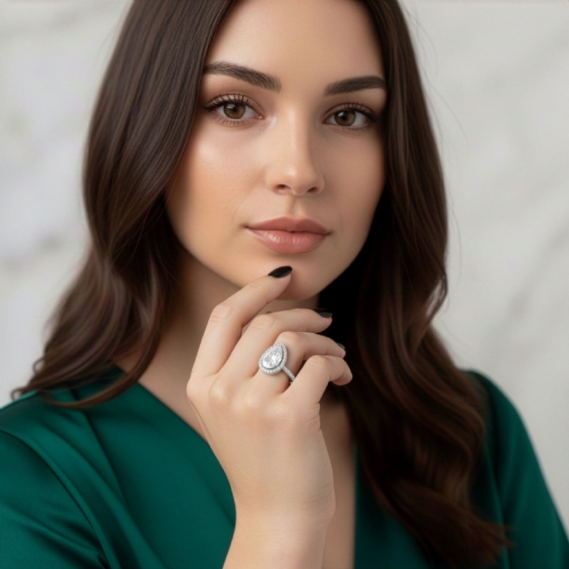  diamond Ring 14k Gold White