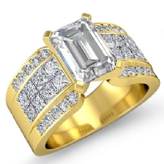 Invisible Set 4 Prong Peg Head diamond Hot Deals 18k Gold Yellow